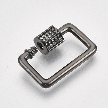 Brass Micro Pave Cubic Zirconia Screw Carabiner Lock Charms(ZIRC-S061-139)-4
