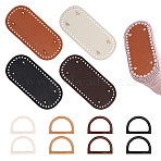 8Pcs 4 Colors Resin Bag Handles & 4Pcs 4 Colors Oval PU Leather Knitting Crochet Bags Nail Bottom Shaper Pads, with Iron Nail, for Bag Accessories, Mixed Color, Handle: 85x120x8mm, 2pcs/color, Bags Bottom: about 221x102x9mm, 1pc/color(PURS-GL0001-04)