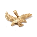 PVD Vacuum Plating 201 Stainless Steel Pendants, Long-Lasting Plated, Eagle Charms, Golden, 20.5x38.5x3mm, Hole: 10x5mm(STAS-K250-22)