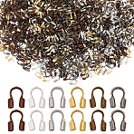 1200Pcs 6 Colors Brass Wire Guardians, Cadmium Free & Lead Free, Mixed Color, 4.5x4x1mm, Hole: 0.5mm, 200pcs/color(KK-ME0002-76)