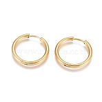 Ion Plating(IP) 304 Stainless Steel Huggie Hoop Earrings, with 316 Surgical Stainless Steel Pin, Ring, Golden, 23x2.5mm, 10 Gauge, Pin: 0.9mm(EJEW-G272-01-18mm-G)