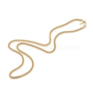 304 Stainless Steel Diamond Cut Cuban Link Chain Necklaces, with Lobster Claw Clasps, Golden, 22.20 inch (56.4cm)(NJEW-JN03367-03)