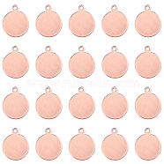 Brass Charms, Stamping Blank Tag, Long-Lasting Plated, Flat Round, Red Copper, 15x12x1mm, Hole: 1.2mm, 30pcs/box(KK-PH0036-58)