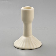 Ceramics Candle Holders, Home Decoration, Column, Beige, 69x95mm, Inner Diameter: 22mm(DJEW-WH0001-46)