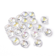 Glass Beads, for Jewelry Making, Cat, Clear AB, 12.5x14x6.5mm, Hole: 1mm(X-GLAA-G079-02A)