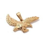 Vacuum Plating 201 Stainless Steel Pendants, Eagle Charms, Golden, 20.5x38.5x3mm, Hole: 10x5mm(STAS-K250-22)