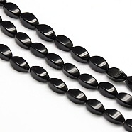 Natural Twist Obsidian Beads Strands, 12x6x6mm, Hole: 1mm, about 33pcs/strand, 15.74 inch(G-L244-03)
