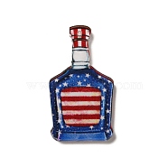 Independence Day Printed Acrylic Pendants, Wine, 45x23.5x2mm, Hole: 1.8mm(TACR-F007-02C)