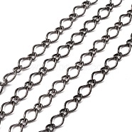 Iron Handmade Chains Figaro Chains Mother-Son Chains, Unwelded, Lead Free and Nickel Free and Cadmium Free, Gunmetal, with Spool, Mother Link:5x8mm, 1mm thick, Son Link:3.5x4mm, 0.81mm thick, about 328.08 Feet(100m)/roll(CHSM003Y-B)