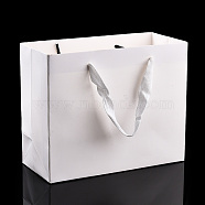 Rectangle Paper Bags with Rope Handles, for Gift Bags and Shopping Bags, White, 30x10x25cm(CARB-L011-02C-06)