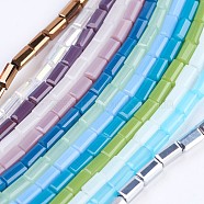 Glass Beads Strands, Mixed Style, Faceted, Cuboid, Mixed Color, 4~5x2~2.5x2~2.5mm, Hole: 0.5mm, about 100pcs/strand, 17.5~19 inch(44.5~48.5cm)(EGLA-F123-2x4mm-M02)