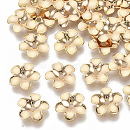 Brass Bead Caps, Nickel Free, 5-Petal, Flower, Real 18K Gold Plated, 8.5x9x1.5mm, Hole: 1.4mm(X-KK-T055-002G-NF)