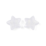 Opaque Acrylic with Glitter Powder Beads, Star, White, 13.5x14.5x5mm, Hole: 1.6mm(SACR-G024-15)