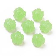 Handmade Bumpy Lampwork Beads, Flower, Light Green, 10~11x11~13x11~13mm, Hole: 1.2mm(LAMP-S194-015A)