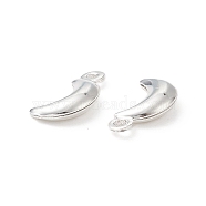 304 Stainless Steel Pendants, Moon, Silver, 16x8x3mm, Hole: 1.3mm(STAS-I138-05S)