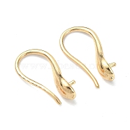 Brass Earring Hooks, Ear Wire with Pinch Bails, for Half Drilled Beads, Real 18K Gold Plated, 16mm, 20 Gauge, Pin: 0.8mm(KK-B072-06G)