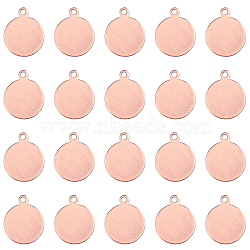 Brass Charms, Stamping Blank Tag, Long-Lasting Plated, Flat Round, Red Copper, 15x12x1mm, Hole: 1.2mm, 30pcs/box(KK-PH0036-58)