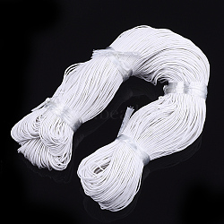 Waxed Cotton Cord, White, 1.5mm, about 360yard/bundle(330m/bundle)(YC-S007-1.5mm-101)