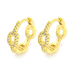 Brass Micro Pave Cubic Zirconia Hoop Earrings for Women, Ring, Real 18K Gold Plated, 16x5mm(EJEW-K286-06G)