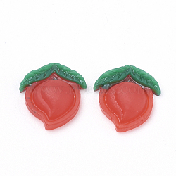 Resin Cabochons, Peach, Red, 14x12x4mm(X-CRES-S302-04E)
