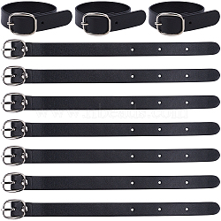PU Leather Luggage Tag Straps, Suitcase Name Tag Holders, with Alloy Buckle, Black, 198x12.5x1.3~6mm(FIND-WH20019-59C)