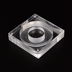 Plastic Bangle/Bracelet Displays, Clear, 12x12x2.8cm(BDIS-N014-02)