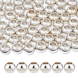 150Pcs CCB Plastic European Beads, Large Hole Beads, Rondelle, Platinum, 11x9mm, Hole: 5.5mm(CCB-DC0001-20)