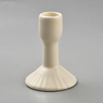 Ceramics Candle Holders, Home Decoration, Column, Beige, 69x95mm, Inner Diameter: 22mm