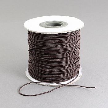 Round Elastic Cord, with Nylon Outside and Rubber Inside, Coconut Brown, 1.5mm, about 49.21 yards(45m)/roll