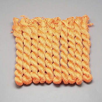 Braided Polyester Cords, Dark Orange, 1mm, about 28.43 yards(26m)/bundle, 10 bundles/bag