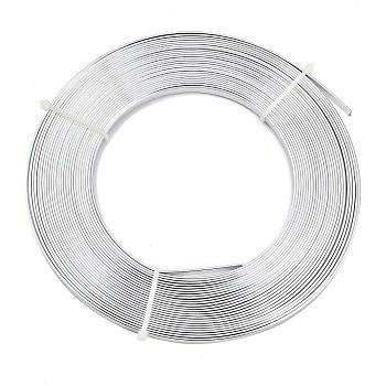 Aluminum Wire, Bendable Metal Craft Wire, Flat Craft Wire, Bezel Strip Wire for Cabochons Jewelry Making, Silver, 5x1mm, about 32.8 Feet(10m)/roll