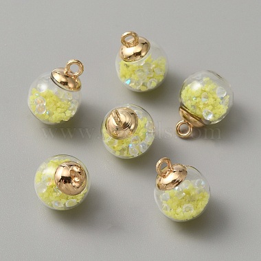 Glow in the Dark Luminous Glass Globe Pendants(GLAA-WH0030-18C)-2