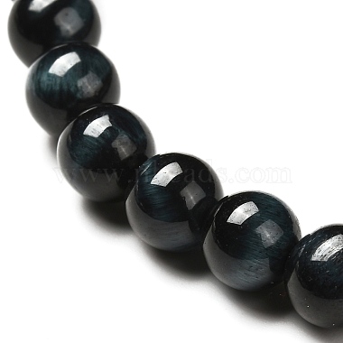 Dyed & Heated Natural Tiger Eye Round Beads Stretch Bracelets(BJEW-JB06654-05)-3
