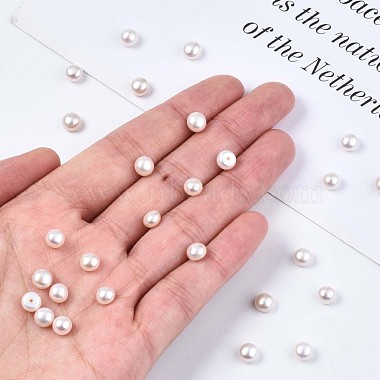 Half Drilled Natural Cultured Freshwater Pearl Beads(PEAR-N020-02A)-6