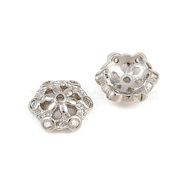 Brass Micro Pave Clear Cubic Zirconia Bead Caps(CU-CBA6A75-32P)-2