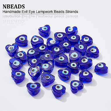Handmade Evil Eye Lampwork Beads Strands(LAMP-NB0001-63)-4