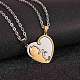 Two Tone Heart Puzzle Matching Necklaces Set(JN1010B)-3