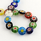 Flat Round Handmade Millefiori Glass Beads(X-LK-R004-53)-2