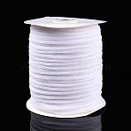 Velvet Ribbon, Single Side, for Gift Packing, Party Decoration, White, 3~4mm, about 50.00 Yards(45.72m)/Roll(OCOR-TAC0038-08F)