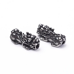304 Stainless Steel Beads, Pi Xiu, Antique Silver, 25.5x12x10.5mm, Hole: 3.5mm(STAS-G220-02AS)