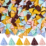 240Pcs 6 Colors Resin Cheese Shape Cabochons, Nail Art Decoration Accessories, Mixed Color, 9.5x9x3.5mm, 40pcs/color(MRMJ-SC0001-64)