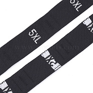 Clothing Size Labels(5XL), Sewing Fabric Band, Garment Accessories, Size Tags, Black, 12.5mm, about 10000pcs/bag(OCOR-S120A-03)