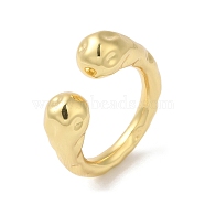 Rack Plating Brass Open Cuff Rings for Women, Cadmium Free & Lead Free, Long-Lasting Plated, Real 18K Gold Plated, US Size 7 1/2(17.7mm)(RJEW-S407-06G)