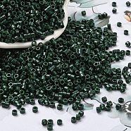 Baking Paint Glass Seed Beads, Cylinder, Dark Slate Gray, 2.5x2mm, Hole: 1.4mm, about 45359pcs/pound(SEED-S042-05A-22)
