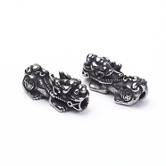 304 Stainless Steel Beads, Pi Xiu, Antique Silver, 25.5x12x10.5mm, Hole: 3.5mm(STAS-G220-02AS)