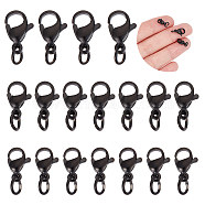 30Pcs 3 Styles 304 Stainless Steel Lobster Claw Clasps, With Jump Ring, Electrophoresis Black, 9~12x5.5~7x3~3.5mm, Hole: 3~3.2mm, 10pcs/style(STAS-UN0050-14)