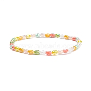 Sparkling Glass Beaded Stretch Bracelet for Women, Light Salmon, Inner Diameter: 2-3/8 inch(5.9cm)(BJEW-JB07664-05)