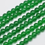 Natural & Dyed Malaysia Jade Bead Strands, Round, Green, 8mm, Hole: 1.0mm, about 48pcs/strand, 15 inch(G-A146-8mm-A06)