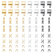 PandaHall Elite Clothing Accessories, Brass Zipper Repair Down Zipper Stopper and Plug, Mixed Color, 6.5x4x4.5mm, 4x4.5x2.5mm, 16sets(KK-PH0001-53B)
