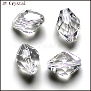 Imitation Austrian Crystal Beads, Grade AAA, Faceted, Bicone, Clear, 6x9.5mm, Hole: 0.7~0.9mm(SWAR-F054-9x6mm-01)